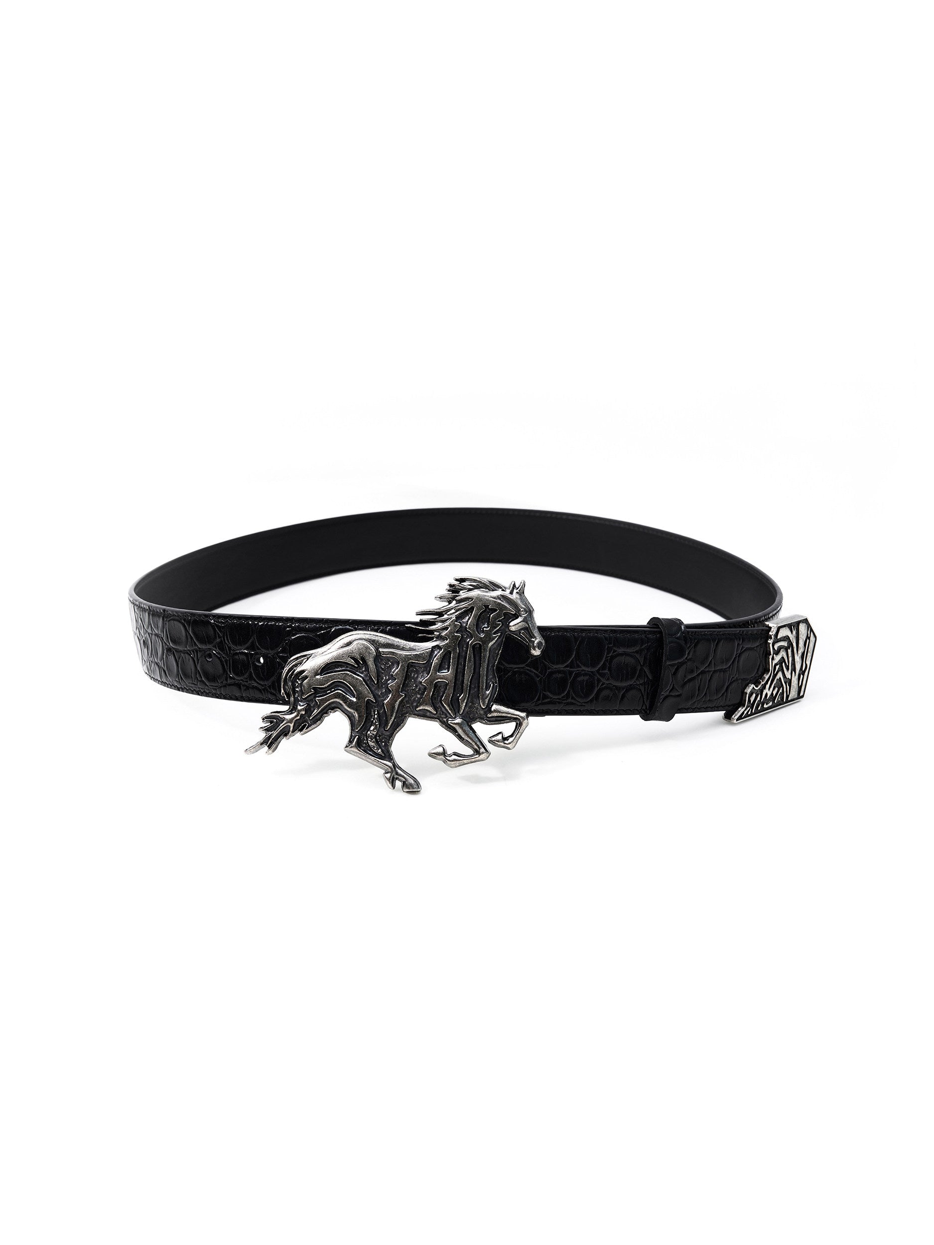 Textured Embossed Full-grain Leather Belt