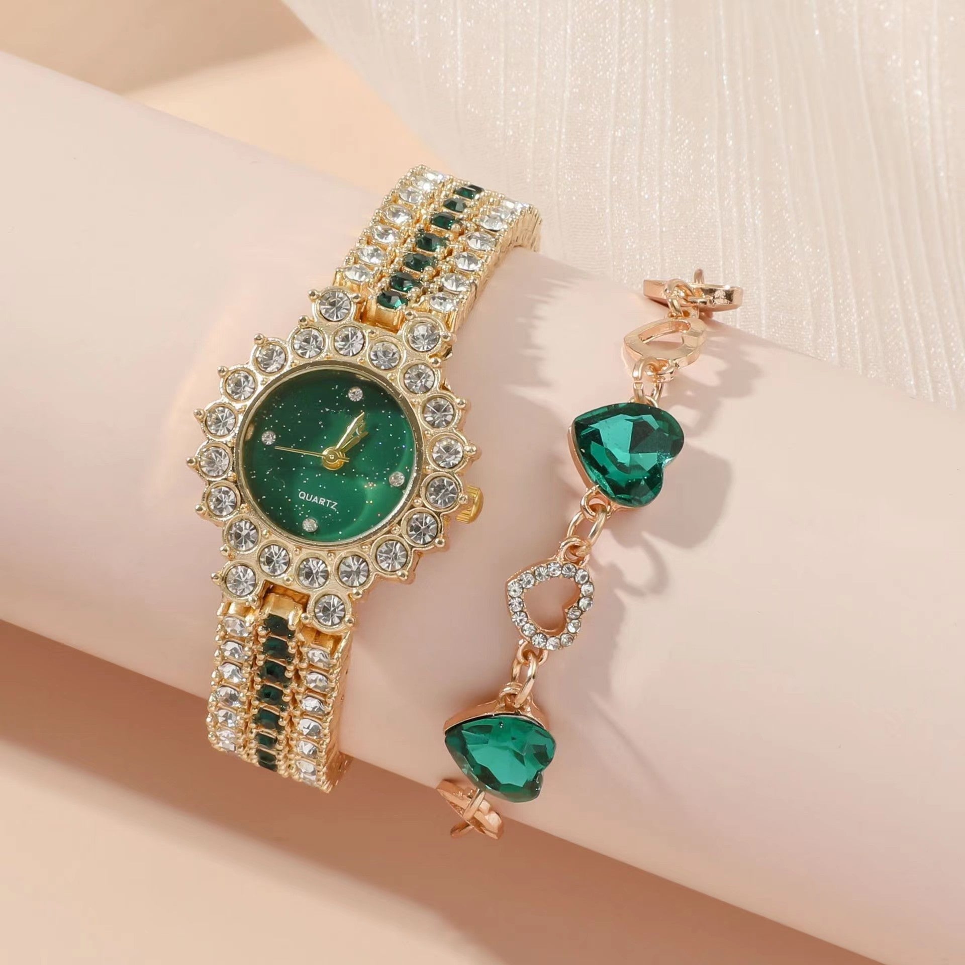 Green Watch Women's Steel Quartz Gift Set