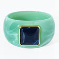 Retro Ombre Gold-Edged Square Resin Bracelet