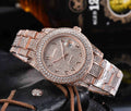 Mens All-Diamond Stainless Steel Quartz Watch