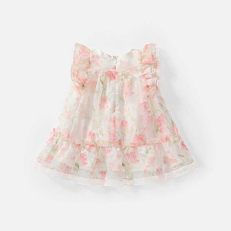 Floral sleeveless dress children's clothing