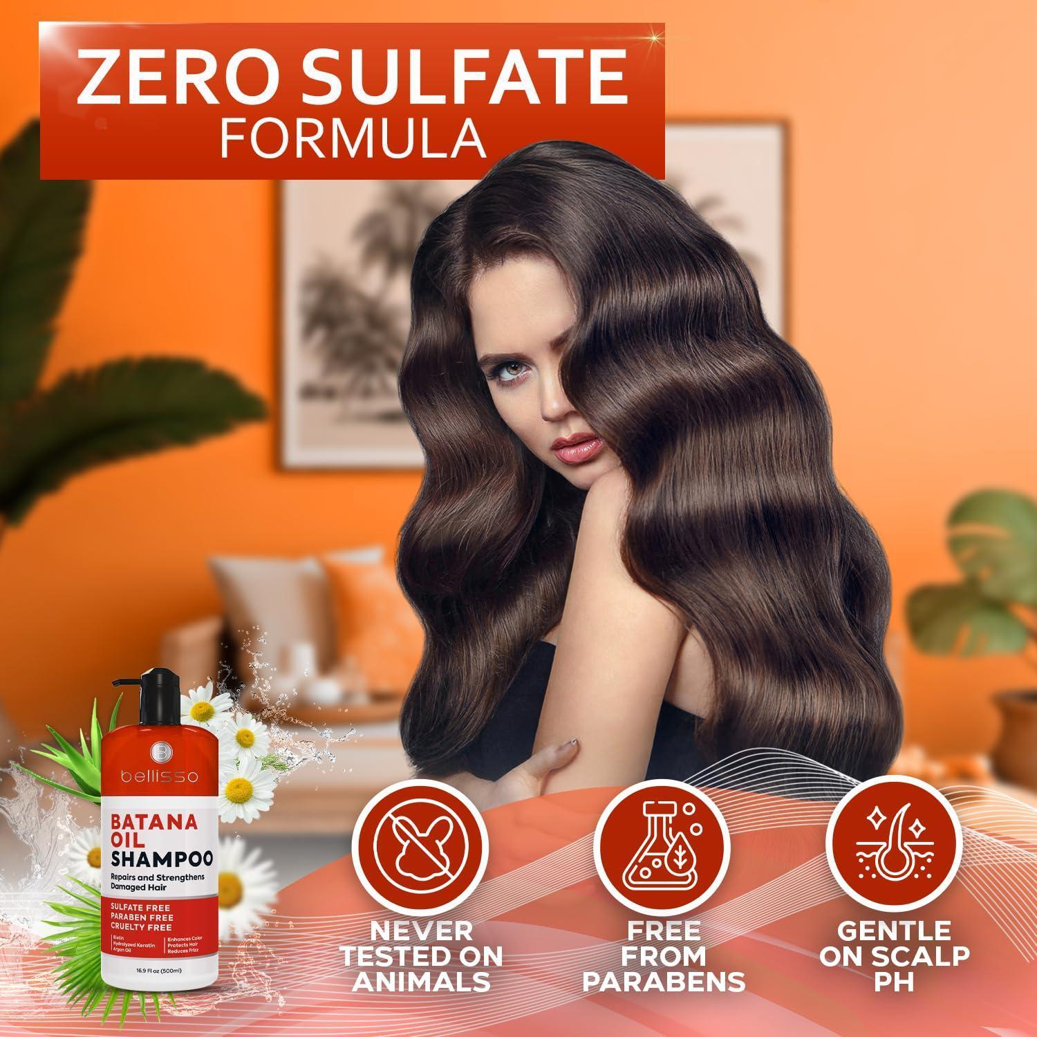 Batana Oil Shampoo Volumizing Salon Formula for Thinning and Fine Hair Women Men Sulfate and Paraben Free Thickening Volume Boost for a Thicker Fuller Feeling With Moroccan Argan Oil