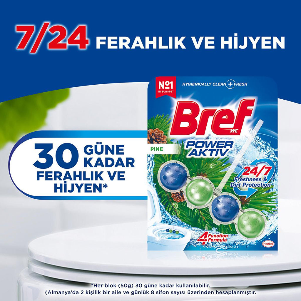 Bref Power Aktiv: Limescale Prevention Toilet Bowl Cleaner Block for Long-Lasting Freshness & Sparkling Clean Bathroom