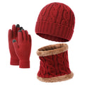 European American Warm Knitted Hat Scarf Gloves