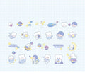 Waxy Ji Blue Continuous Series Cartoon Cute Hand Tent DIY Decorative Stickers