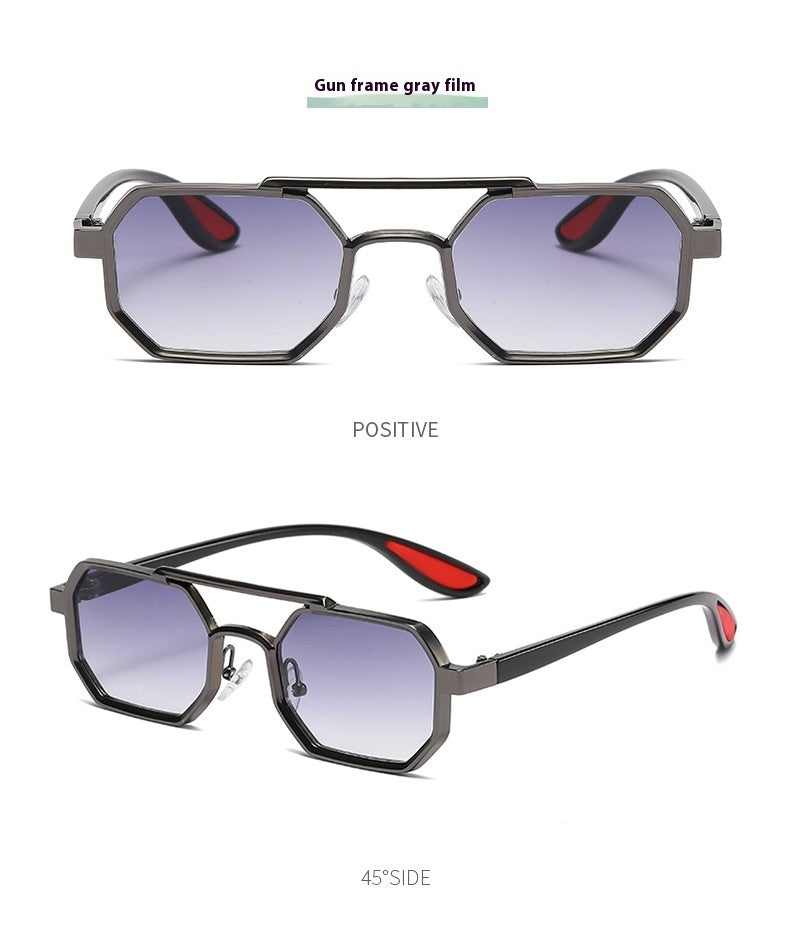 Fashion Metal Sunglasses Large Frame Sun-resistant Sunglasses