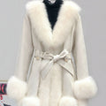 Leather Coat Suede Fur Integrated Mid-length Western Style Slimming