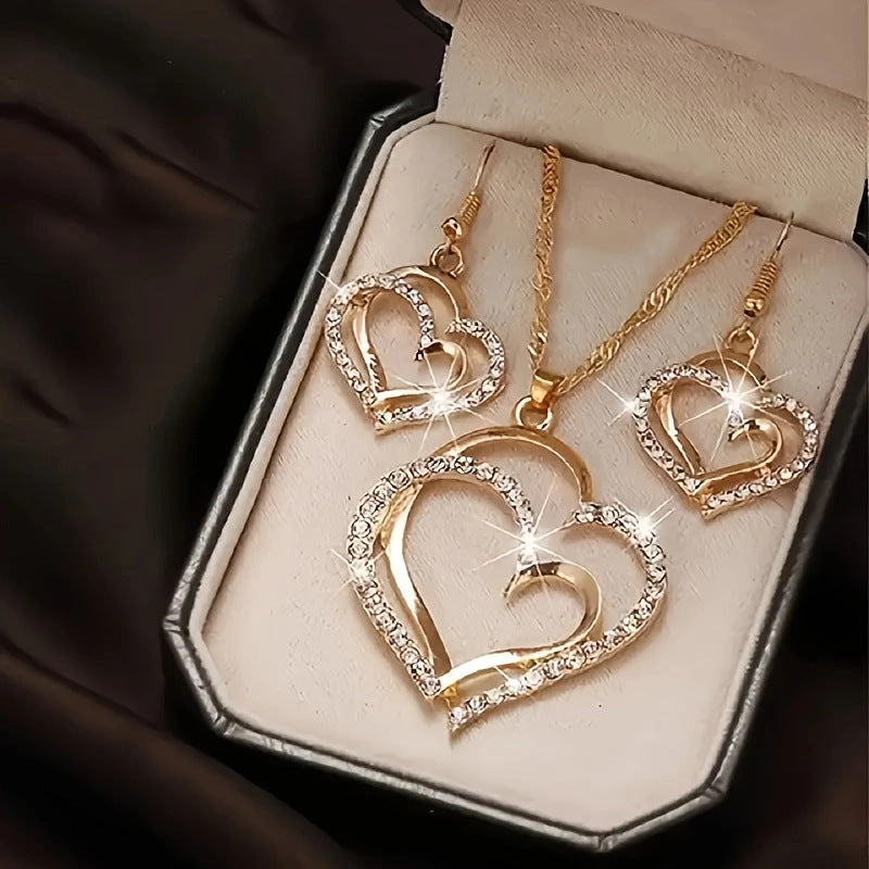 Cross-border Bestseller Creative Round Ring Heart-Shaped Pendant Necklace