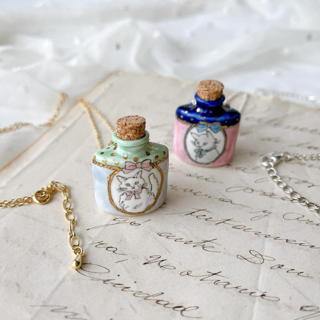 Fresh Fashionable And Soothing Cat-themed Necklace