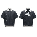 Embroidered Luxurious Short-sleeve T-shirt With A Slanted Placket