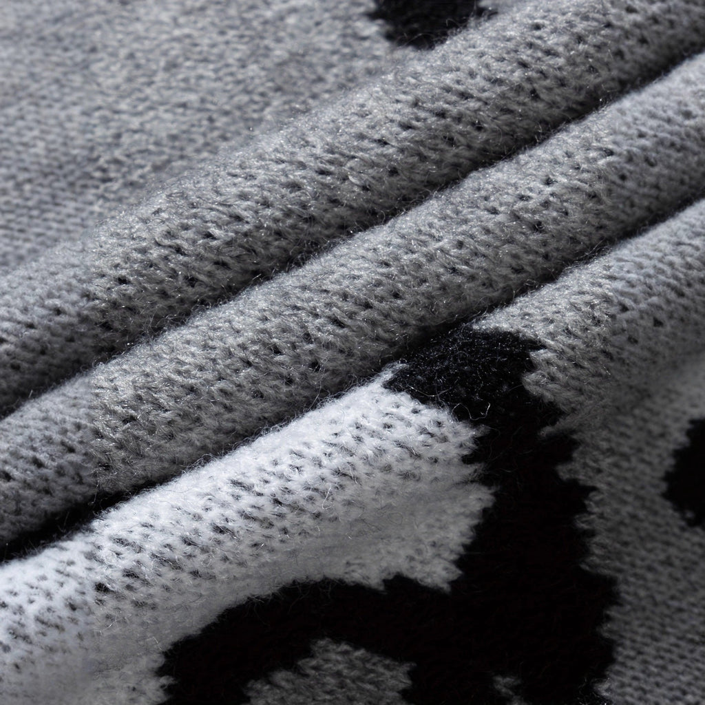 Mens Cute And Quirky Cat-print Knit Sweater