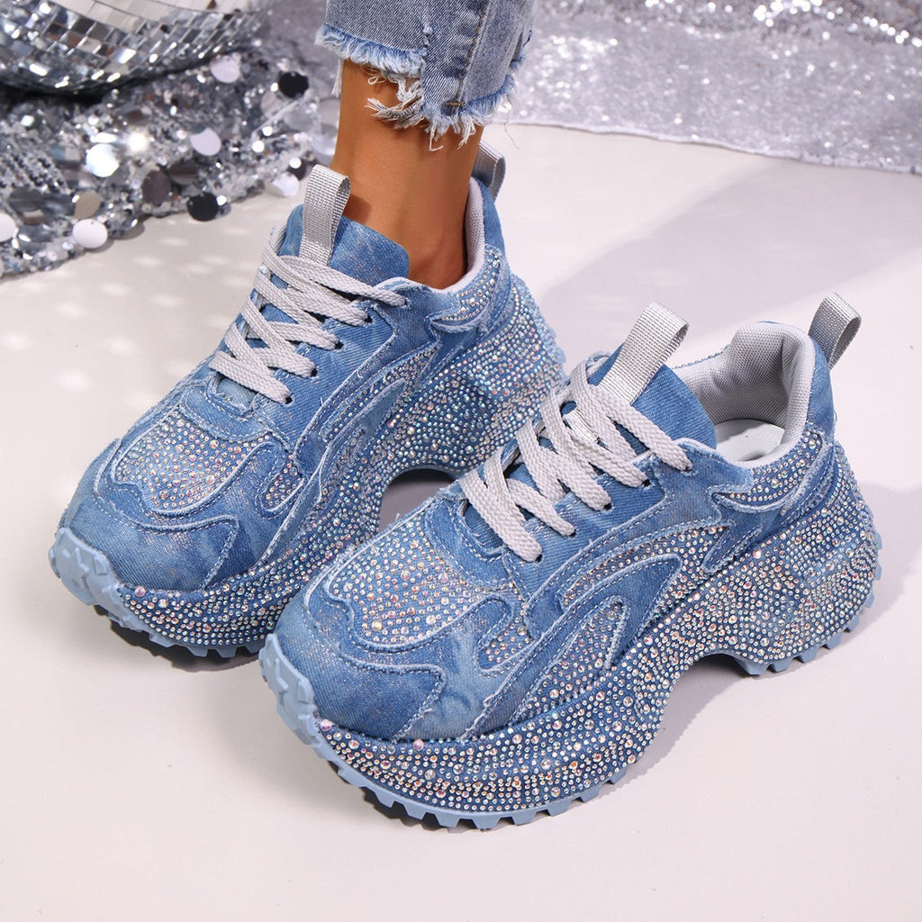 Womens Stylish Versatile Height-increasing Thick-soled Casual Sneakers