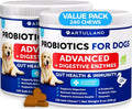 Probiotics for Dogs 240 Count 2-Pack Digestive Enzymes & Prebiotics Gut Health