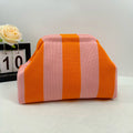 Womens Knitted Bag Striped Clutch