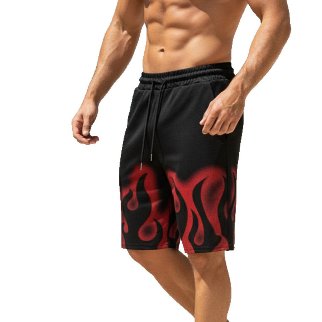 Mesh-Panel Breathable Casual Drawstring Shorts