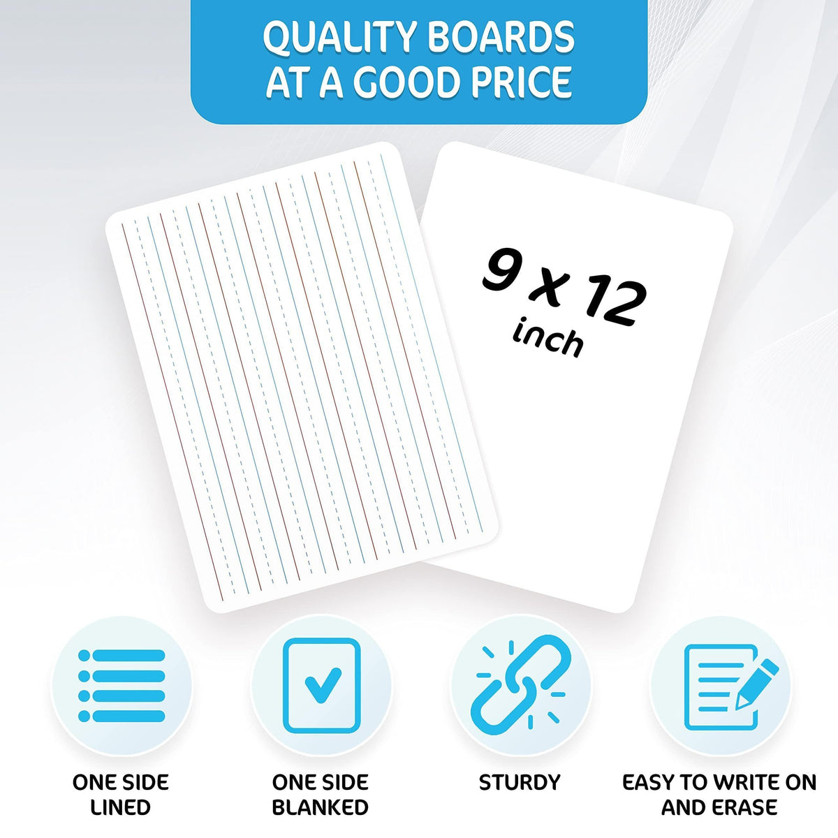 10 Pack 9x12 inch Lined Mini White Boards for Students Double Sided White Board Lines Classroom Whiteboards for Students Kids Small Dry Erase Board with Lines Personal Lined Whiteboard Dry Erase