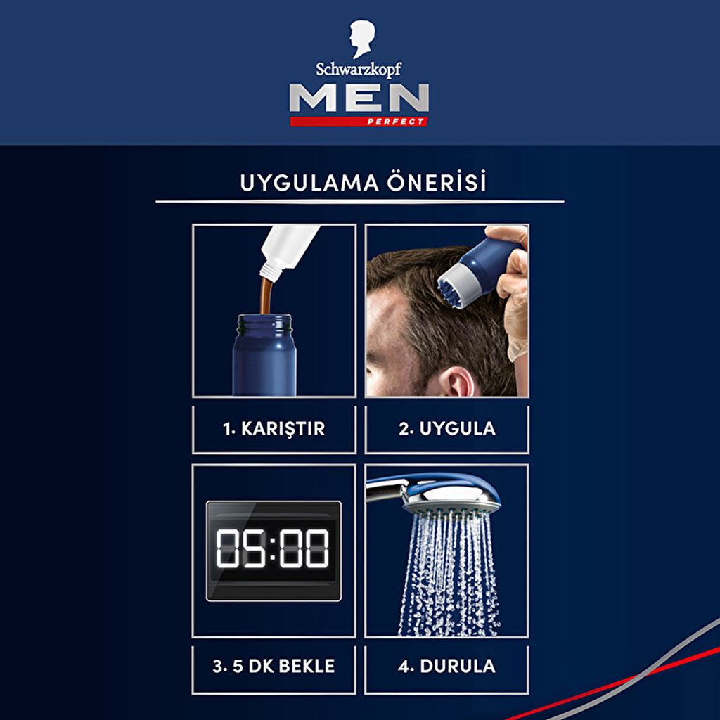 Men Perfect Hair Color 50 Light Brown - Quick Application | Natural Look