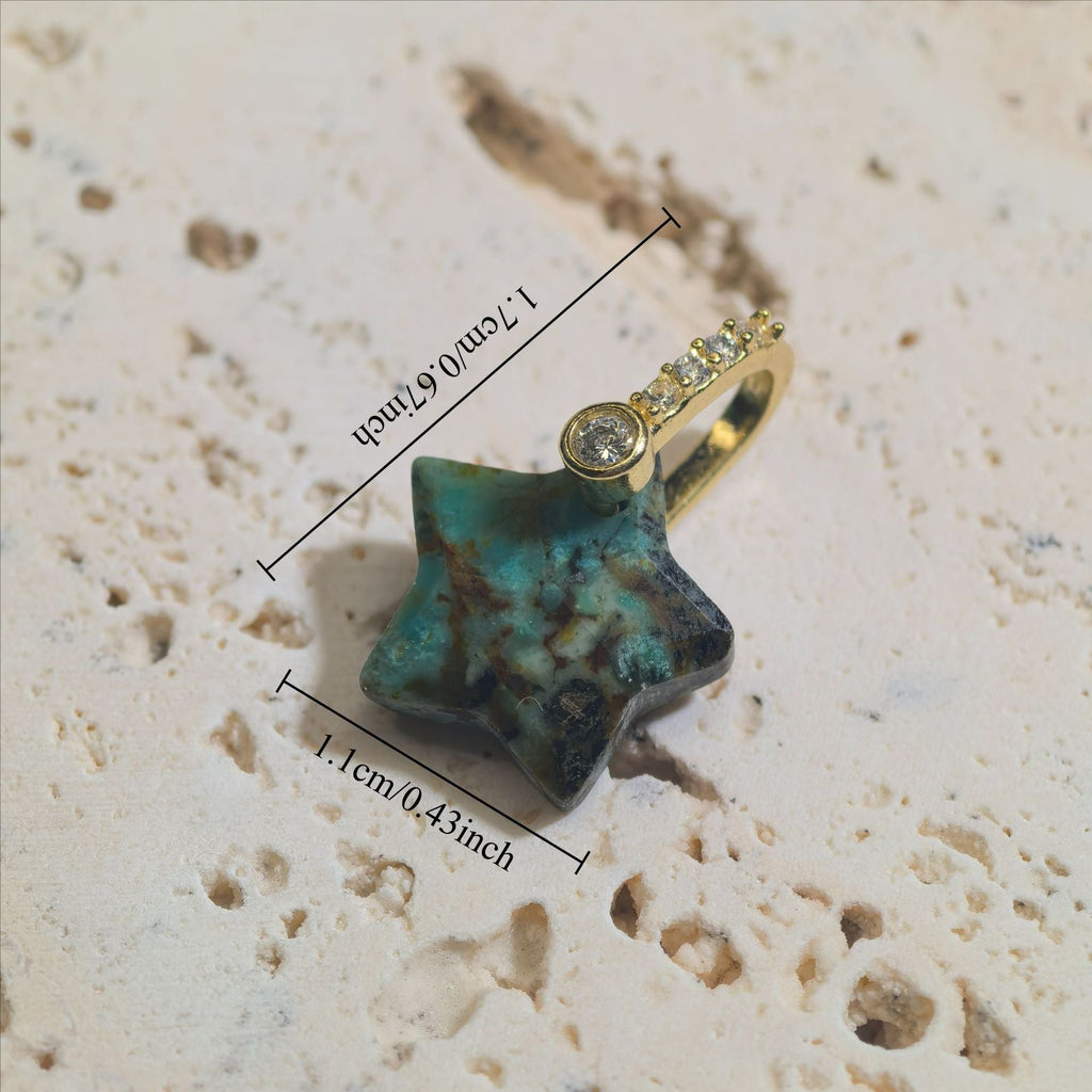 Natural Stone Cut-surface Star Pendant Five-pointed Star Charm
