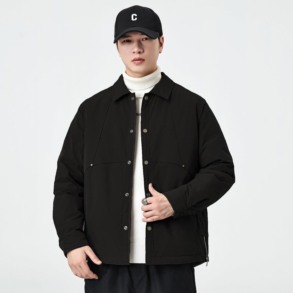 New Autumnwinter Mens Lapel Coatsimple And Warm