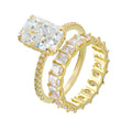 S925 Sterling Silver 5A Cubic Zirconia Ring Set