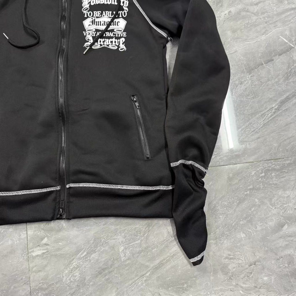 Cardigan Leopard-print Cross-skeleton Hooded Sweatshirt