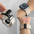 Lychee-pattern Silicone Magnetic Sports Watch Strap