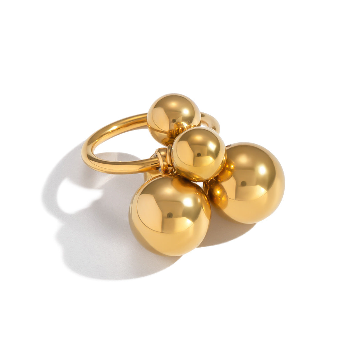 Xia Lings Chic Trendy Steel-bead Stacking Ring