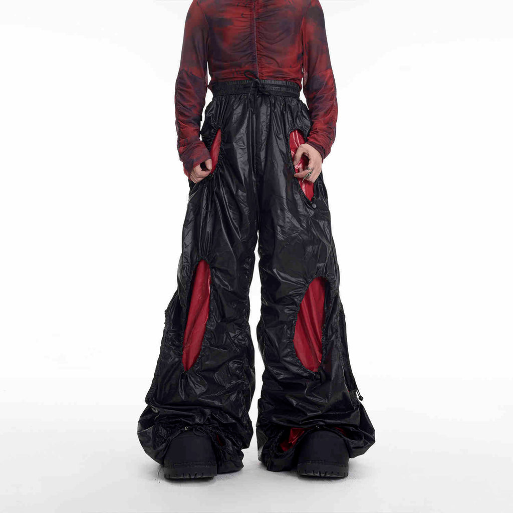 Original Niche Pleated Hollow Drawstring Pants