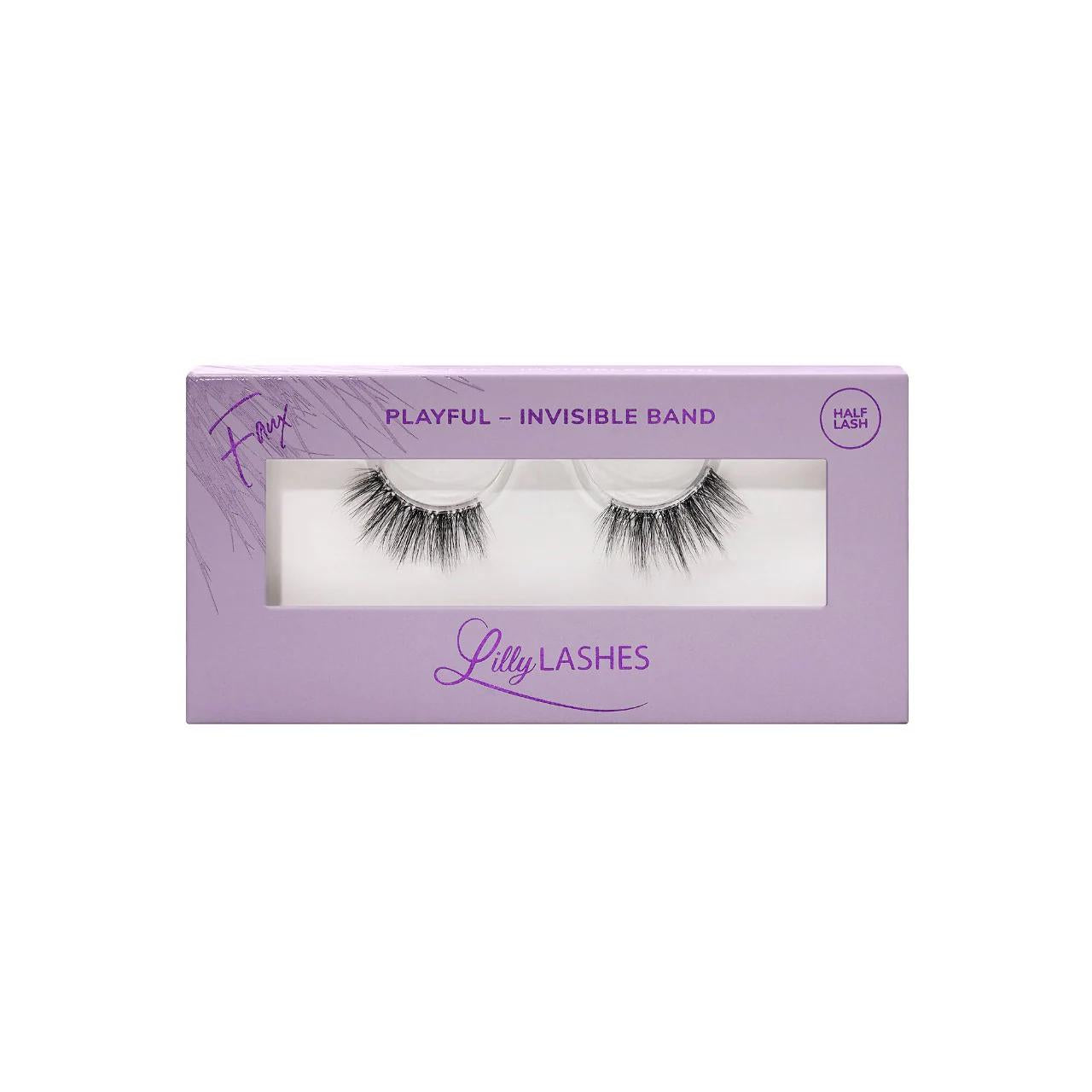 Sheer Band False Eyelashes: Natural Glam, Faux Mink, Reusable, Vegan & Cruelty-Free - Invisible Band for Undetectable Length & Volume