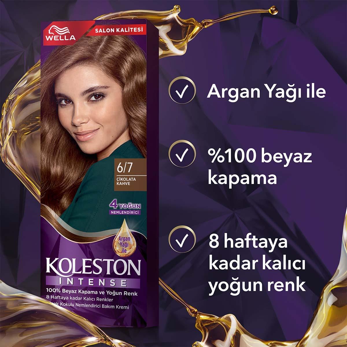 Wella Koleston Intense Chocolate Brown Hair Color - Long-Lasting Nourishing Hair Dye with Argan Oil