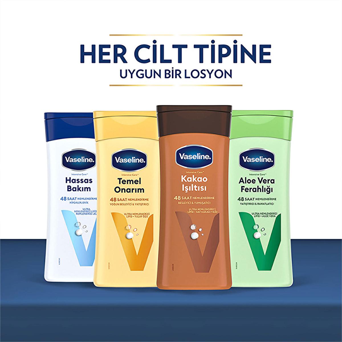 Vaseline Cocoa Glow Body Lotion - 48 Hour Moisturization, Ultra Hydrating Lipid Formula, Non-Greasy Texture for Dry Skin