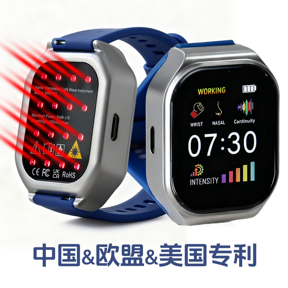 650nm Red Light Therapy Watch Cold Laser LLLT With Nasal And Ear Probes