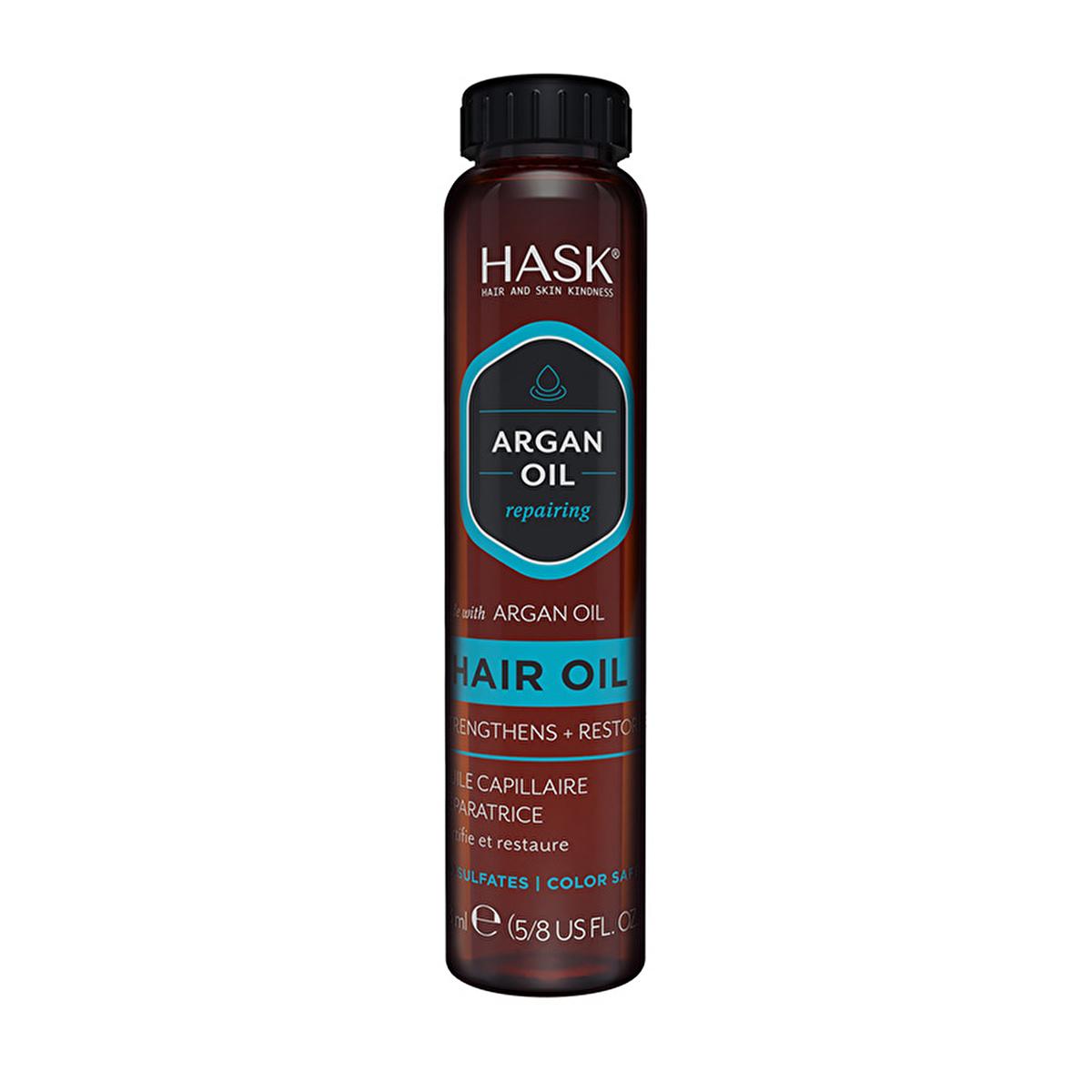 Hask Argan Oil Hair Treatment: Repair, Shine & Frizz Control - Moroccan Oil Hair Serum for Damaged Hair -  Lightweight & Non-Greasy Formula - 0.61 fl oz