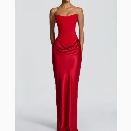 Fashionable Sexy Figure-hugging Dress With Fluttering Ribbons