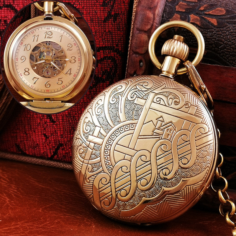 All-Copper Fully Automatic Mechanical Pocket Watch