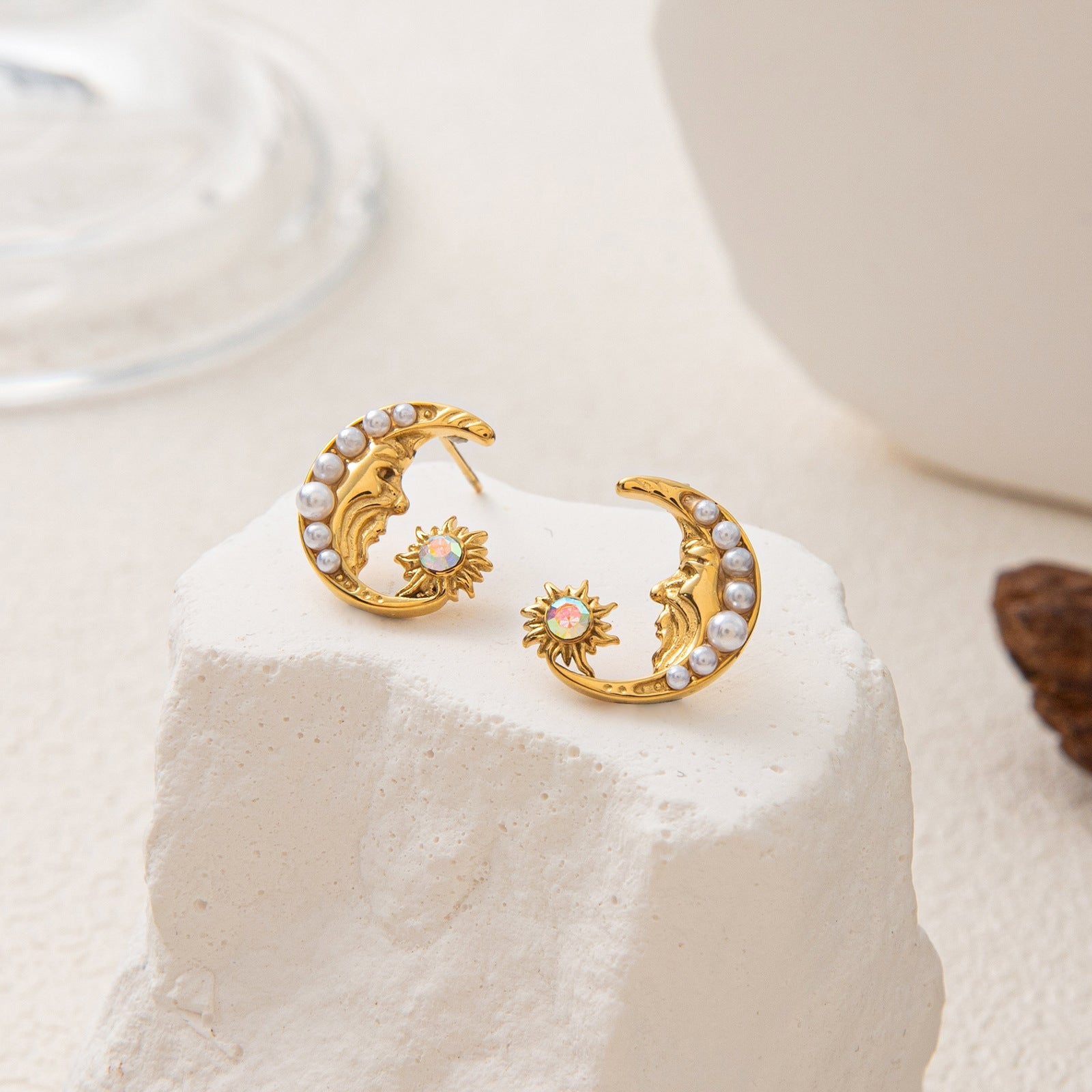 Fashion Stainless Steel Pearl Earrings