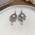 Ethnic-style Diamond-encrusted Oil-drop Flower Pearl Pendant