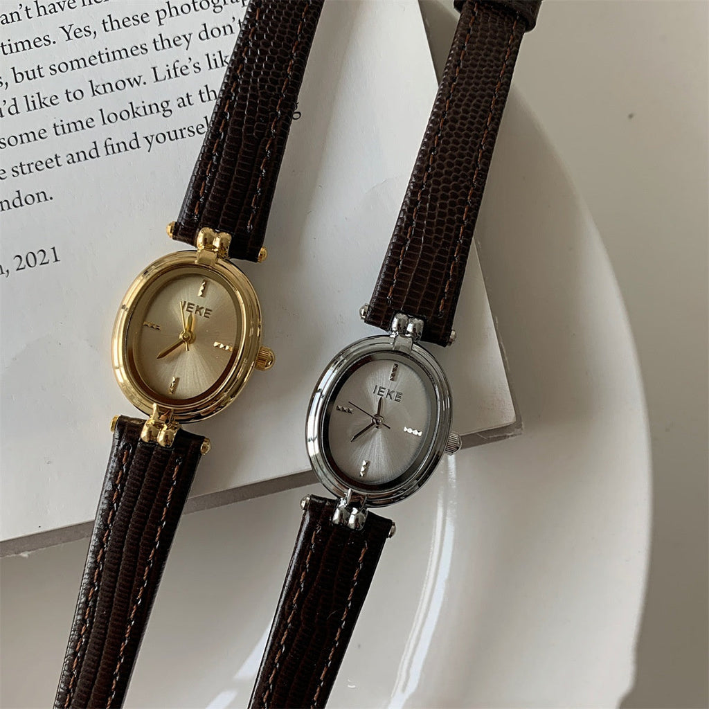 Black Gold Oval Women's Luxury Watch