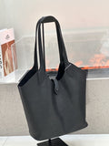 Minimalist High-end Style Basket Bag, New Autumn And Winter Genuine Leather Women's Bag, Roomy Shoulder Bucket Bag For Commuting