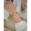 French-style Vintage Gold Small-dial Womens Wristwatch