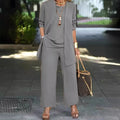 Sleeveless Top Cardigan Wide Leg Pants Suit