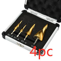 Titanium-plated Spiral  Step Drill 4PC Set