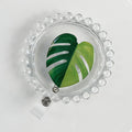 Rotating Leaf Acrylic Epoxy Work ID Badge Employee ID Card Alligator Clip