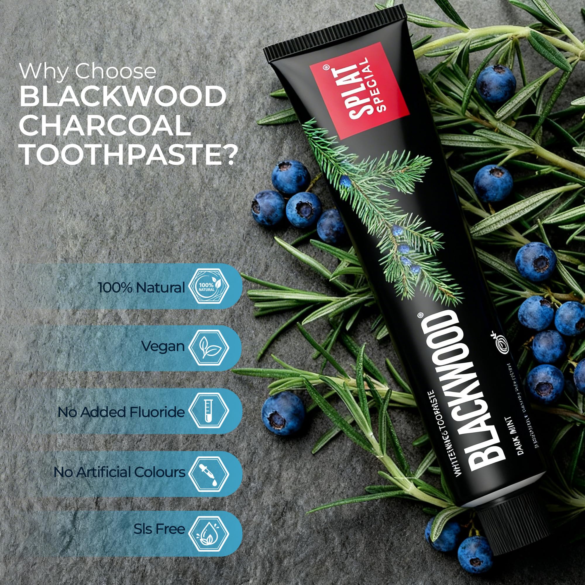 Splat Blackwood Black Toothpaste - Effective Whitening | 75ml