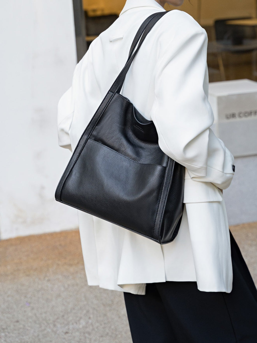 New Foreign Trade Cross-Border Office Commuter Tote Bag, Genuine Leather Large Capacity Shoulder Bag, Cowhide Handbag