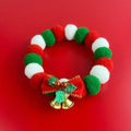 Christmas Pet Collar, Plush Necklace, Bow