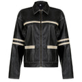 Women's Retro Contrast Color Split Leather Coat