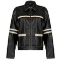 Women's Retro Contrast Color Split Leather Coat
