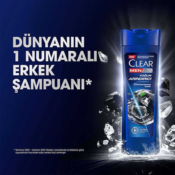 Clear Men Charcoal Anti-Dandruff Shampoo - 350ml | Intensive Cleanse