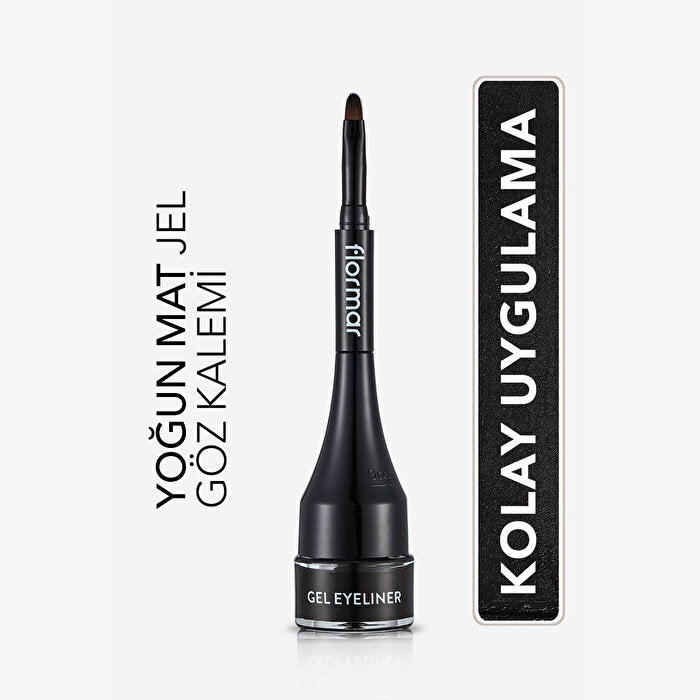 Flormar Gel Liquid Eyeliner GE01 Black - High Pigment Formula | Smooth Finish